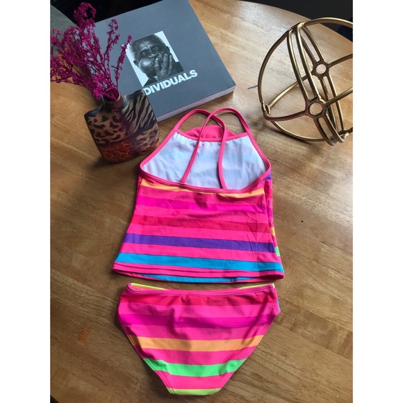 Xhilaration | Pink Color Block | Tankini & Bikini - Picture 2 of 6